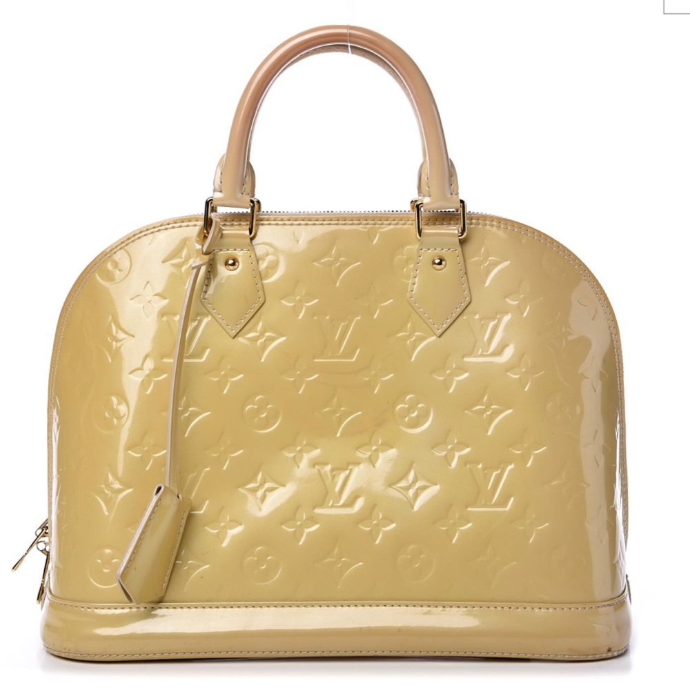 Authentic Louis Vuitton Alma GM Vernis Tan